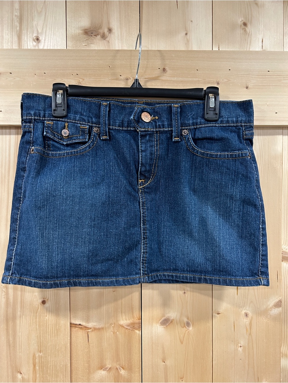 Vintage Old Navy Y2K Ultra Low Waist Denim Mini Skirt, Size 10, IndieSleaze